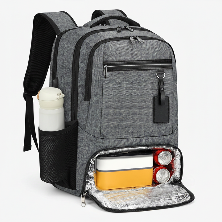 Modern ryggsäck med integrerad USB-laddningsport & rymligt laptopfack. Vattentålig för teknik på språng.