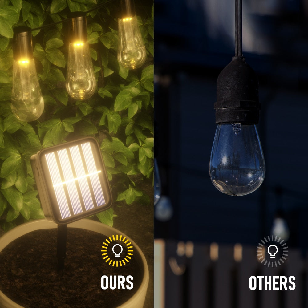 Magisk LED-ljusslinga, solcellsdriven utomhusdekor. Skapar stämningsfull trädgårdsbelysning.