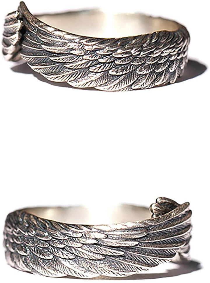 Elegant sterling silver änglavinge ring, perfekt damaccessoar eller present för speciella tillfällen.
