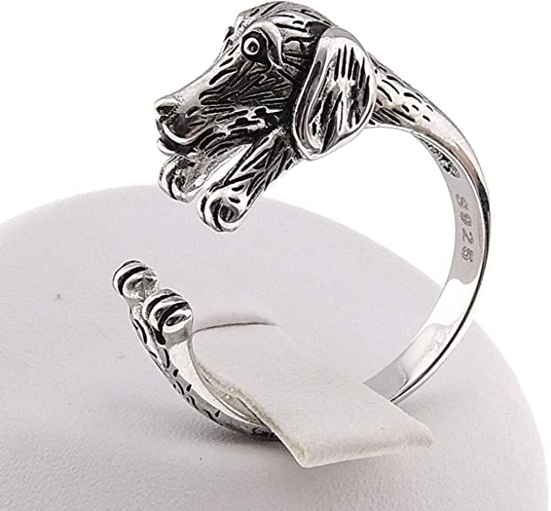Uttryck din kärlek med en justerbar taxring i sterling silver, perfekt för hundägare.