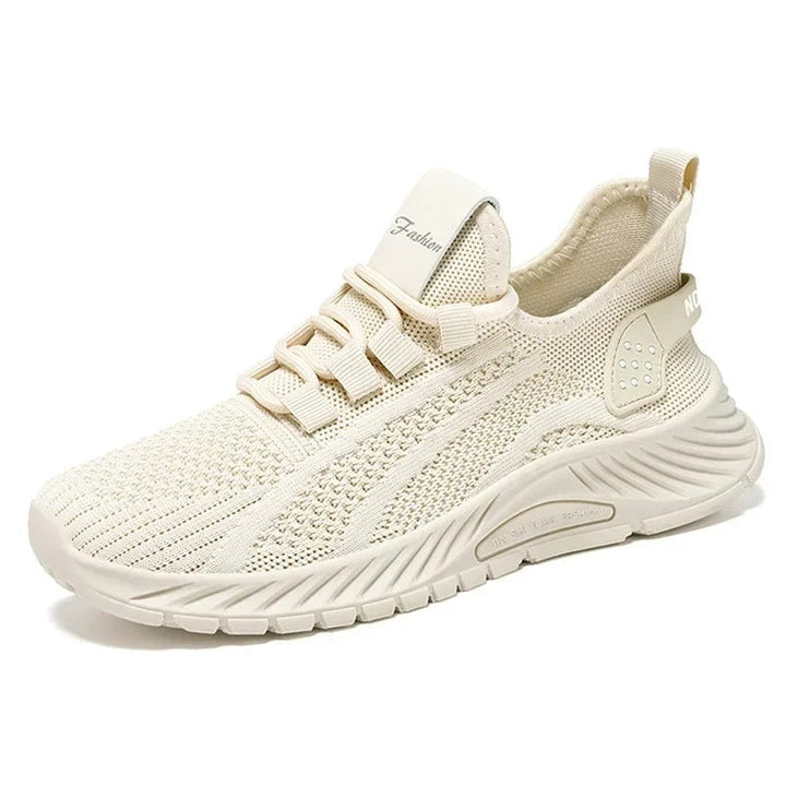 Damskor med stickat nät, andningsbara sneakers, lätta och bekväma för vardag och promenader.