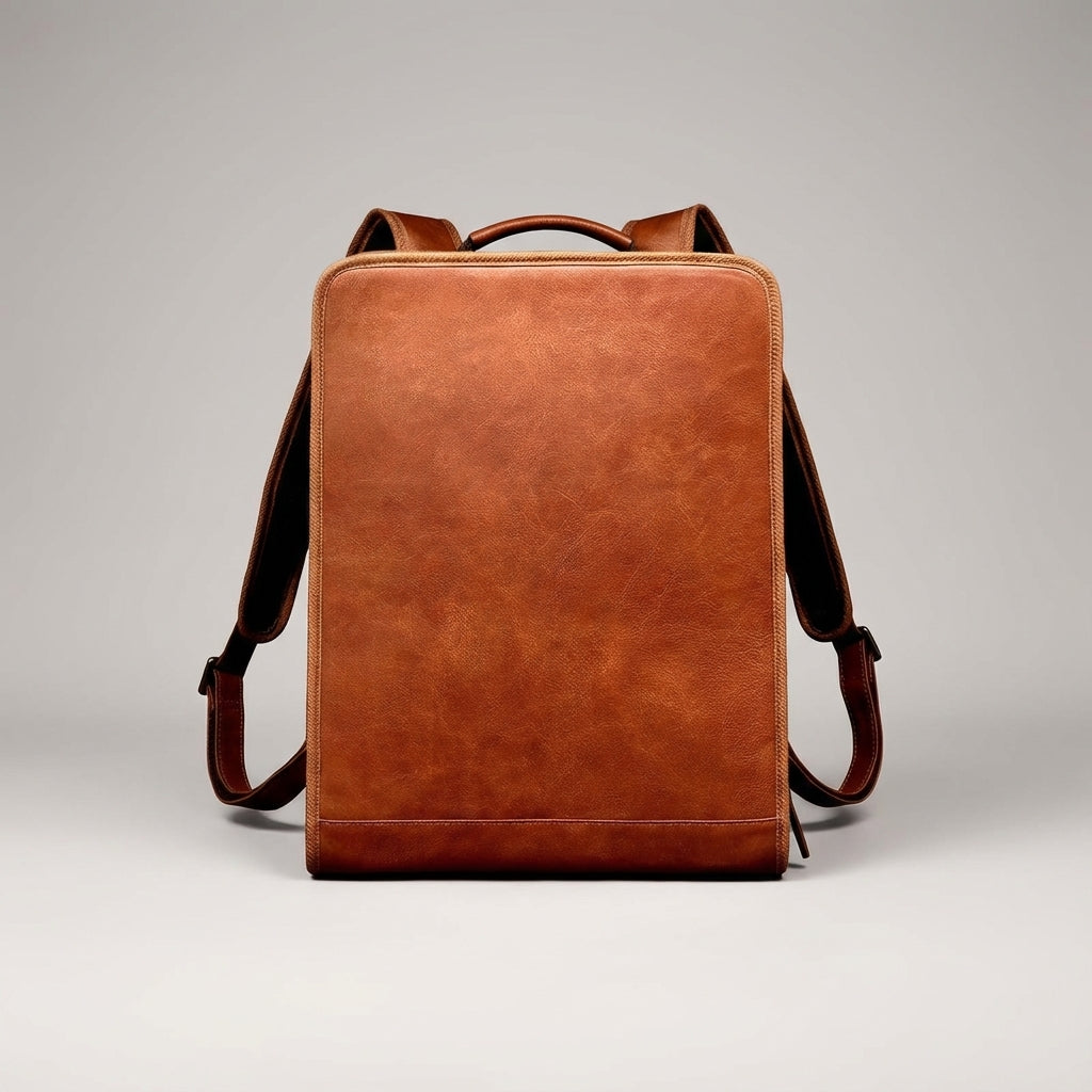 Hållbar och stilfull brun laptopryggsäck MetroTote. Perfekt som arbetsväska eller datorväska med sin strukturerade, professionella design.