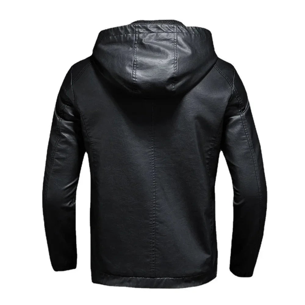 Herr huvjacka med modern stil, ett funktionellt ytterplagg för en bekväm vardags- & höstlook.