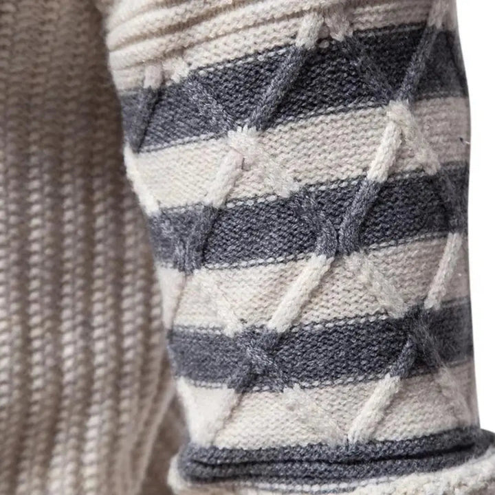 Vårmode: Lättburen kaki herrtröja med ribbdetaljer, perfekt för avslappnade dagar.