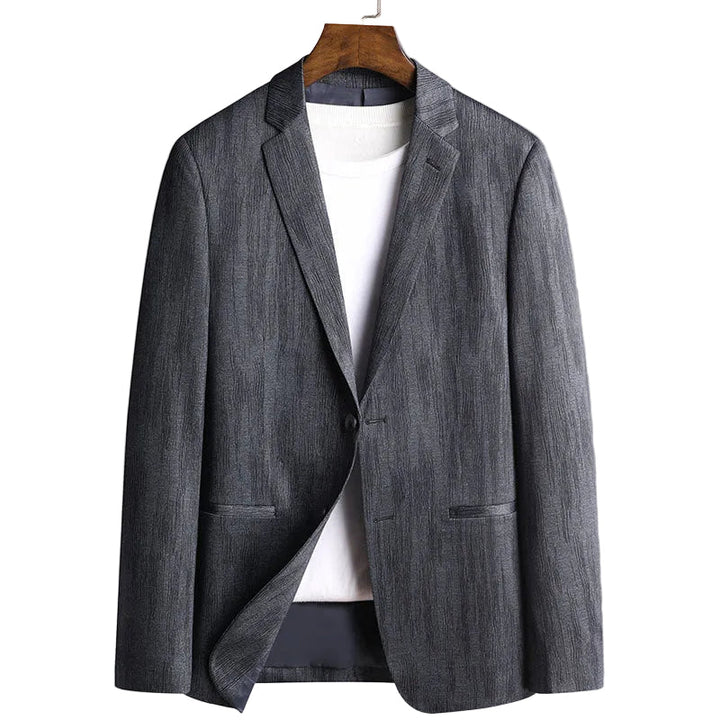 Stilren blå herr slim fit blazer med modern passform, perfekt för formell affärslook eller elegant vardag.