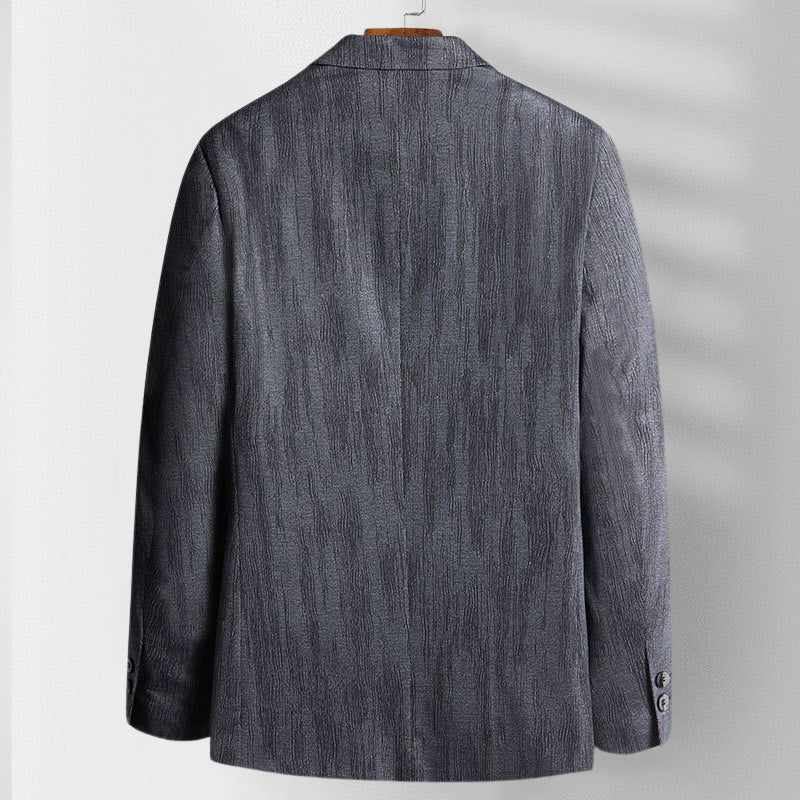 Modern marinblå herr slim fit blazer, mångsidig för kontoret eller som vardagsblazer; ger en stilig look.