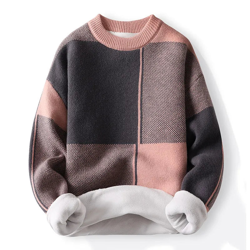 Herr crewneck tröja i colorblock-design. Stilren, modern och bekväm herrtröja för vårmode och avslappnad stil.