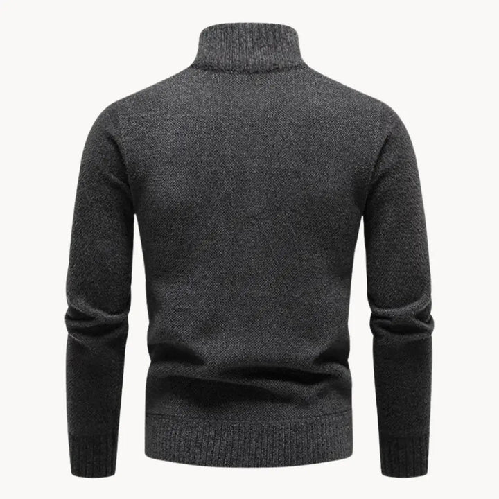 Bekväm herr halvzip tröja, idealisk för lagerpålägg och elegant vardagsstil. Mångsidig herrtröja.
