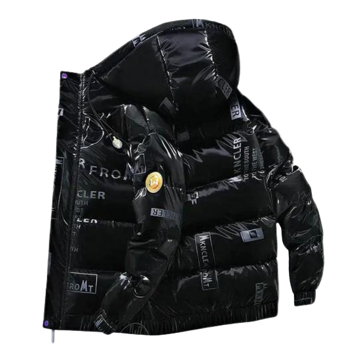 Stilren herr vinterjacka. Modern, bekväm design för kalla dagar. Vattentålig utomhusjacka.