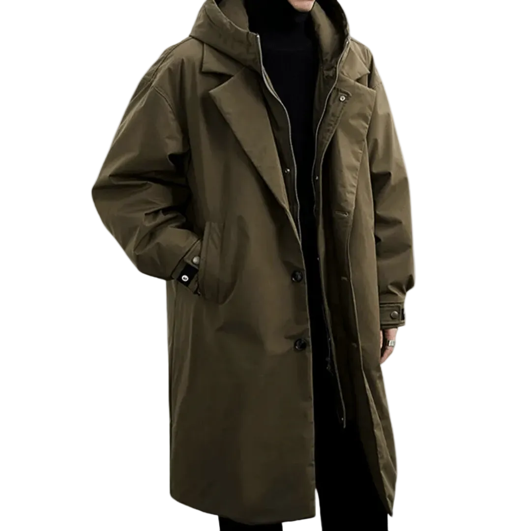 Stilren herr vinterjacka, vattenavvisande design för kallt väder. Varm och bekväm modejacka, perfekt ytterplagg.