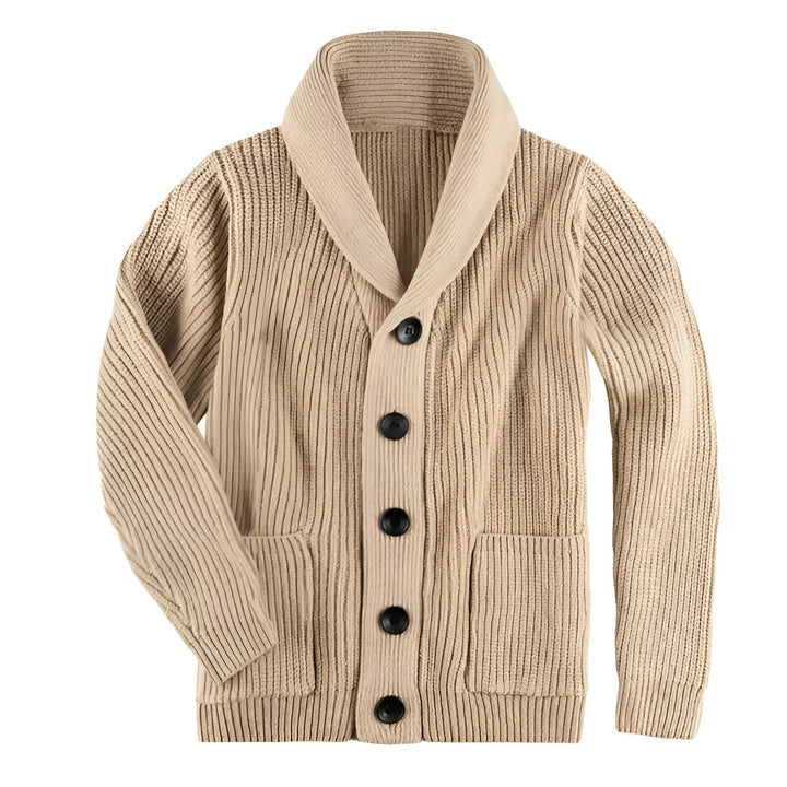 Varm & elegant herrcardigan för män med knappar. Perfekt som avslappnat lagerplagg för höstmode.