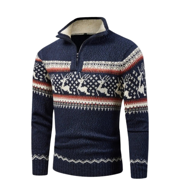 Stilren herrtröja med dragkedja i skandinavisk design, perfekt för en modern och bekväm vardagslook.