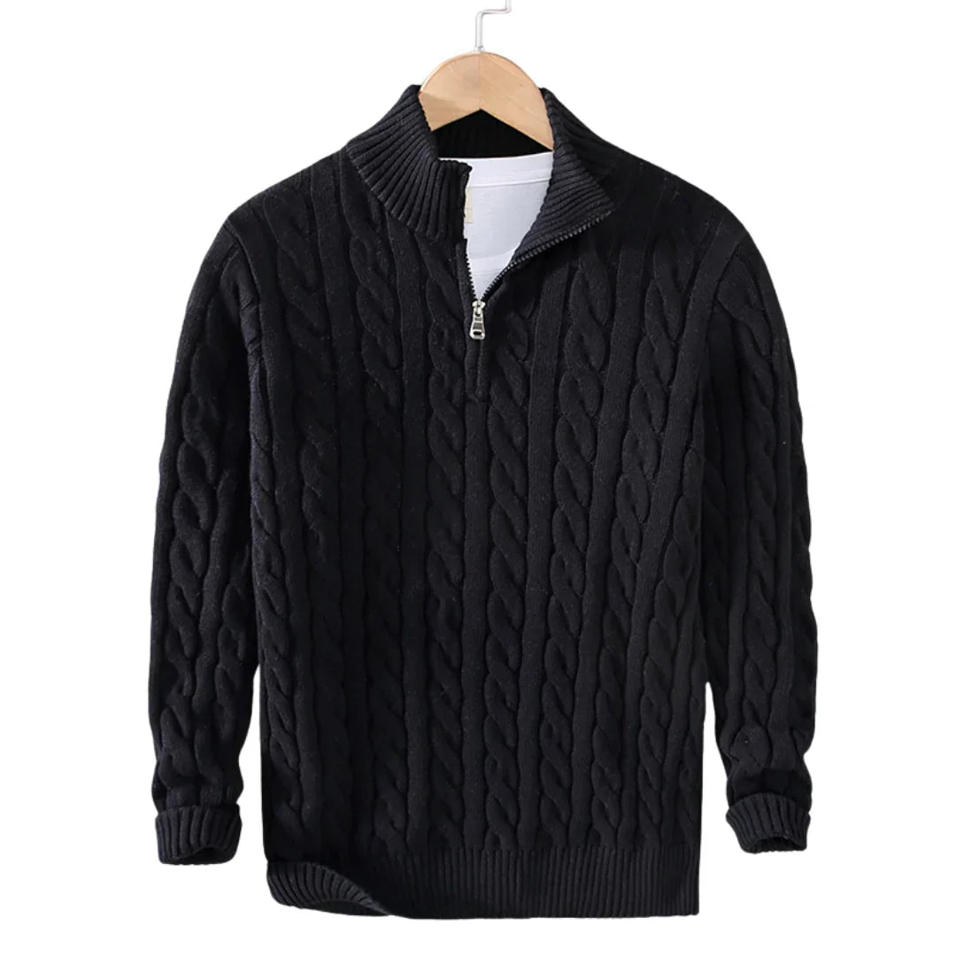 Casual herrtröja med halv dragkedja, mjukt tyg ger komfort. Idealisk för höst- och vårmode som lagerplagg.