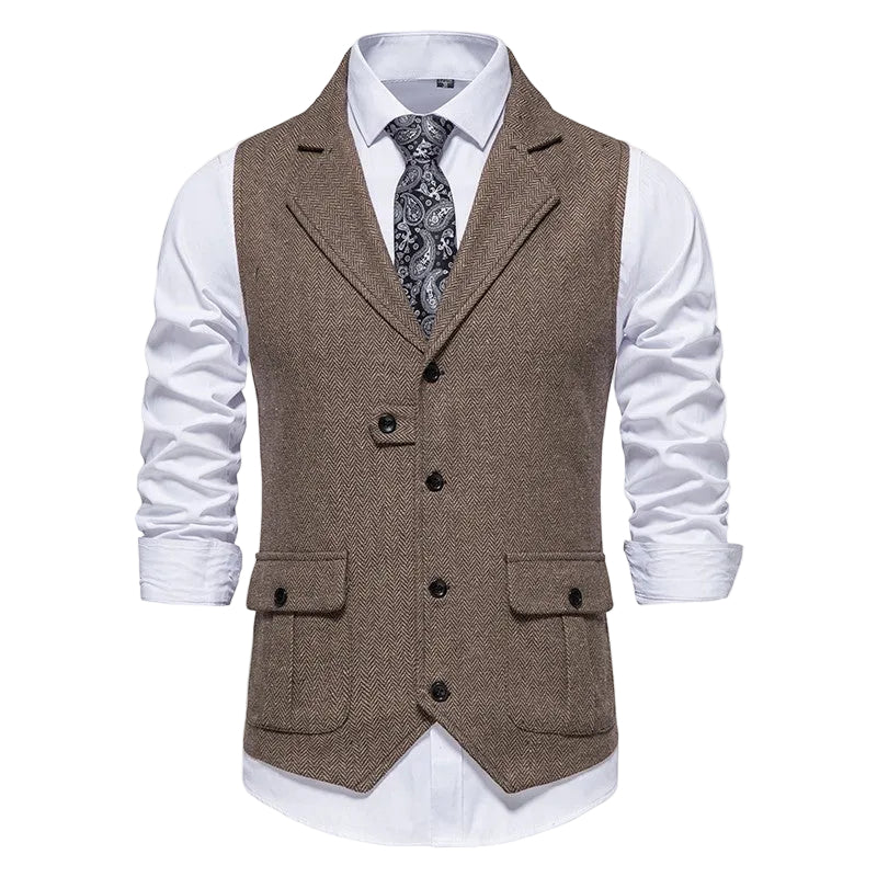 Stilren herrväst i smart casual-stil för en elegant look på kontoret. Mångsidig och modern.