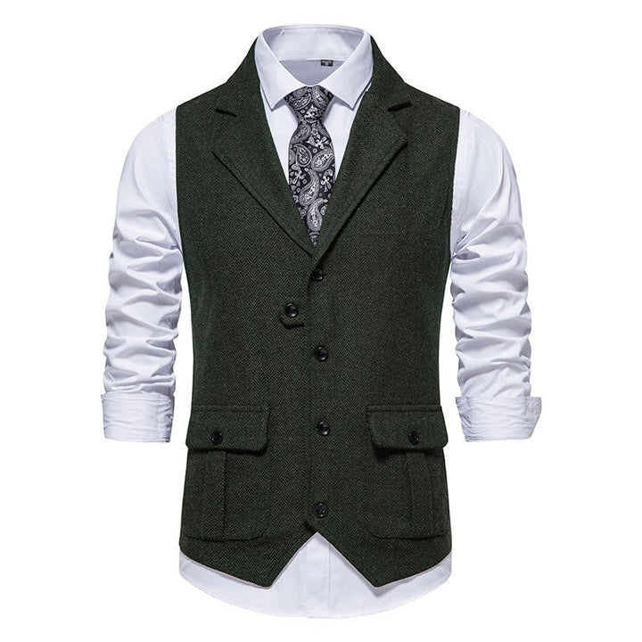 Klassisk herrväst, elegant och stilren smart casual-stil för män. Perfekt för kontor och fest.