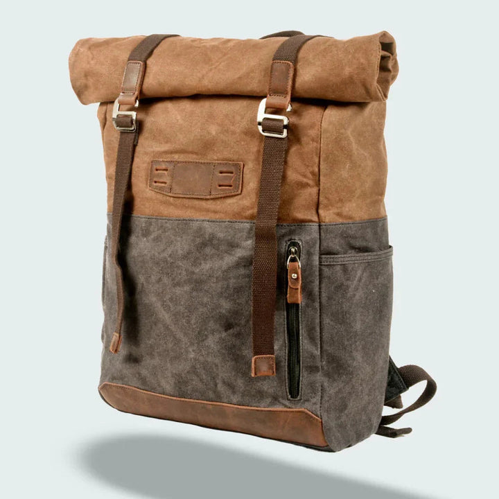 Herr rolltop ryggsäck med ergonomisk design för optimal komfort vid pendling och långa resor.