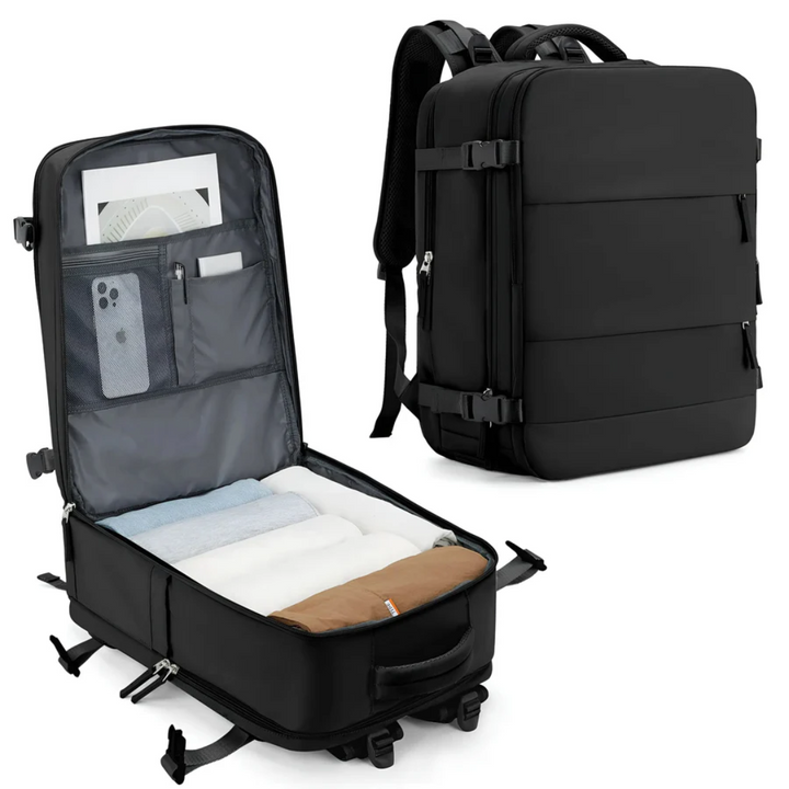 Mångsidig unisex reseväska/ryggsäck. Perfekt handbagage för flyg, tåg och bilresor, rymlig för packning.