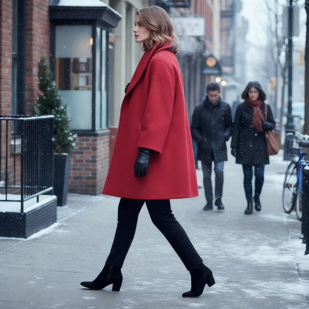 Elegant övergångsjacka för dam, perfekt som vindtät vår- eller höstkappa. Lös passform för stilren vardagslook.