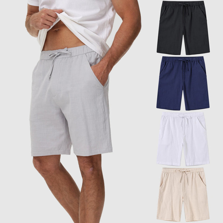 Enfärgade sommarshorts för herr, idealiska som strandshorts eller för en bekväm fritidslook.