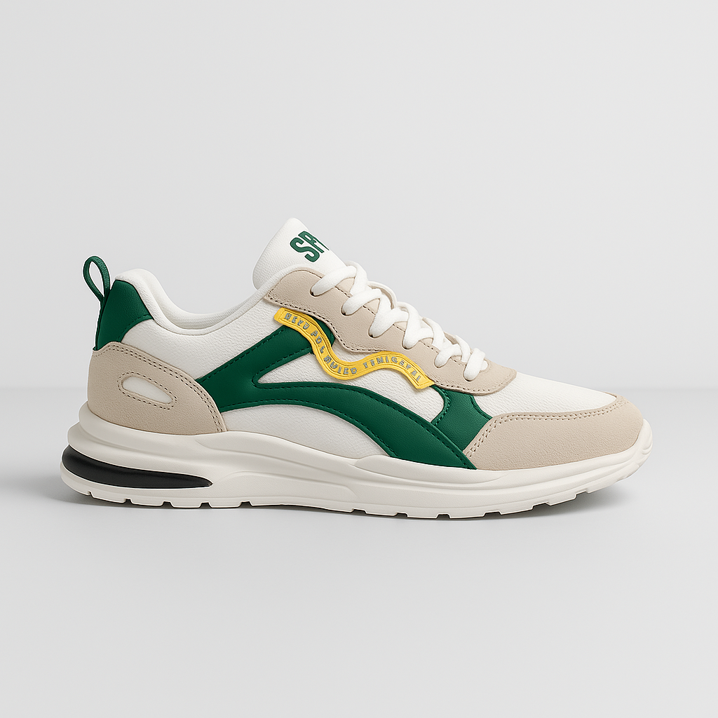 Moderna herr sneakers med stilrena mockadetaljer, andningsbara och slitstark gummisula.