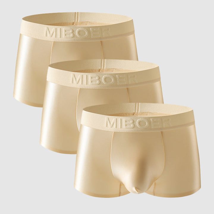 Andningsbara underkläder för män, grå boxershorts i stretchigt material med bred resår.