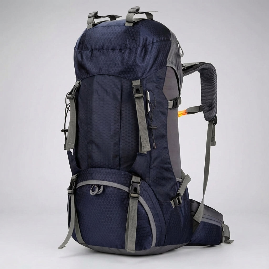 Trekkingryggsäck 60L med smart packning för långa äventyr. Hållbar outdoor-utrustning för unisex.