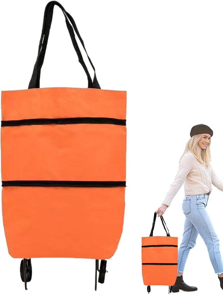 Smart shopping med denna hopfällbara inköpsväska med hjul. Mycket praktisk förvaring.