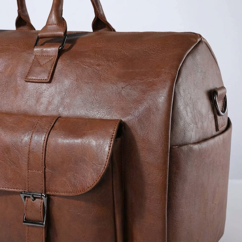 Praktisk duffelbag med smarta fack, inklusive skofack, perfekt för helgresor och bagage.