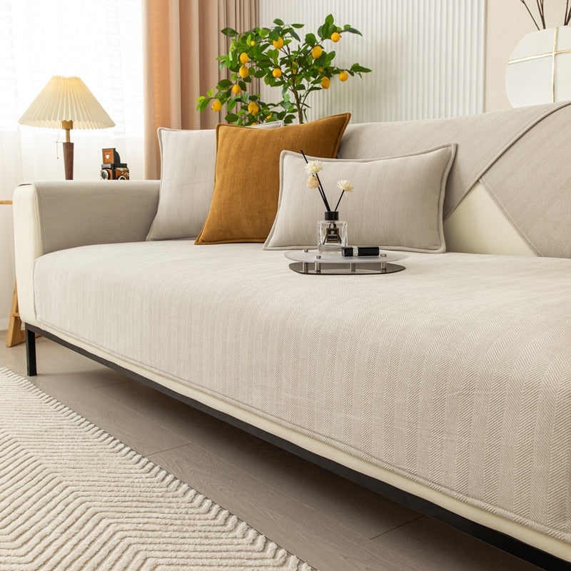 Stilrent sofföverdrag som förnyar din soffa. Färgglad design för vardagsrummet, modern heminredning.