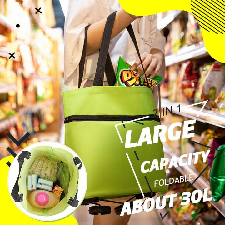Hopfällbar unisex shoppingväska med hjul. Återanvändbar CarryFlex för enkel transport & hållbara inköp.