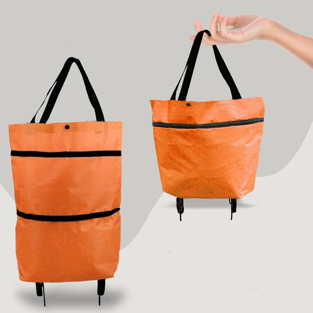 Omvandlingsbar CarryFlex shoppingväska. 2-i-1 design med hjul, blir smidigt vagn för enkel transport.