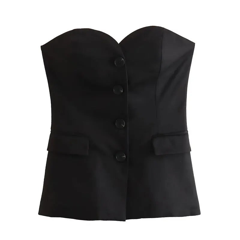 Beiga eleganta byxor från tvådelat damset. Perfekta byxor för en somrig och stilren look.