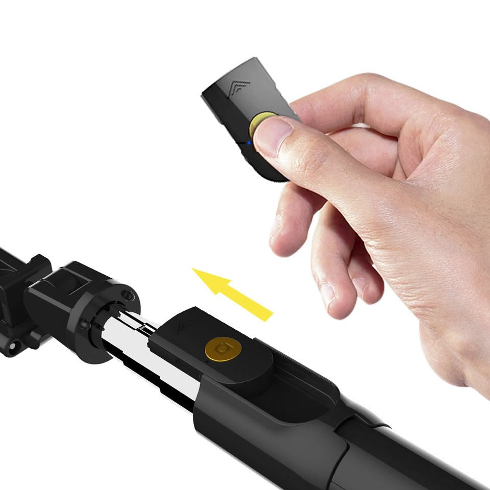 Flexibel selfiepinne med stativ och Bluetooth-fjärr, ett komplett fototillbehör för din mobil.