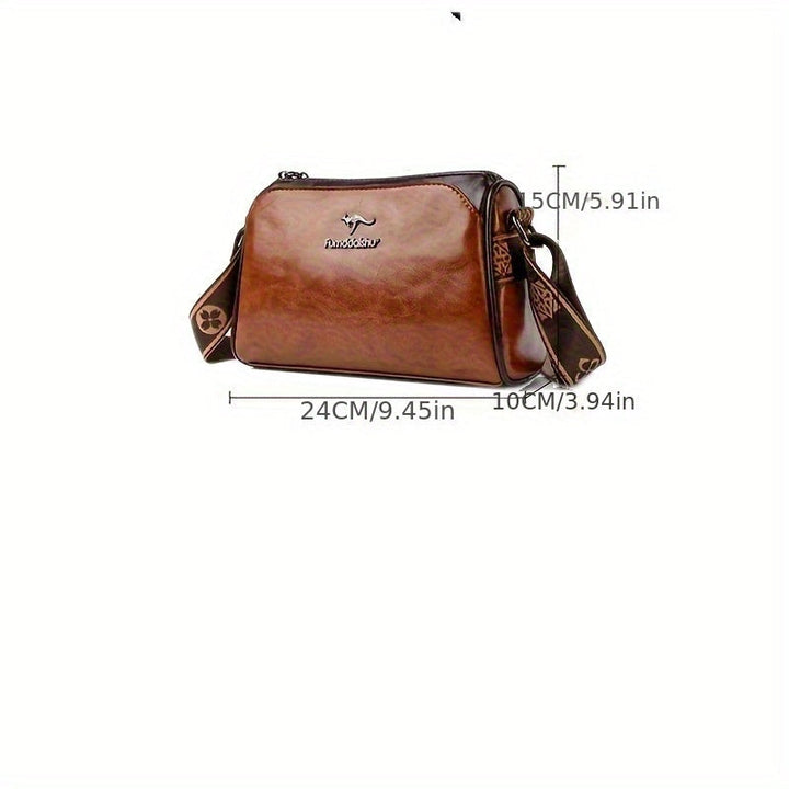 Stilren beige crossbodyväska för kvinnor. Justerbar rem och smart förvaring för vardagen.