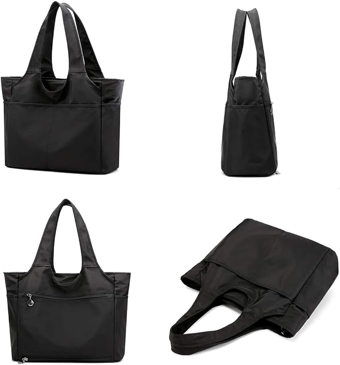 Mångsidig svart axelväska för dam, perfekt för dagligt bruk, resor och sport. Bekväm och stilren.