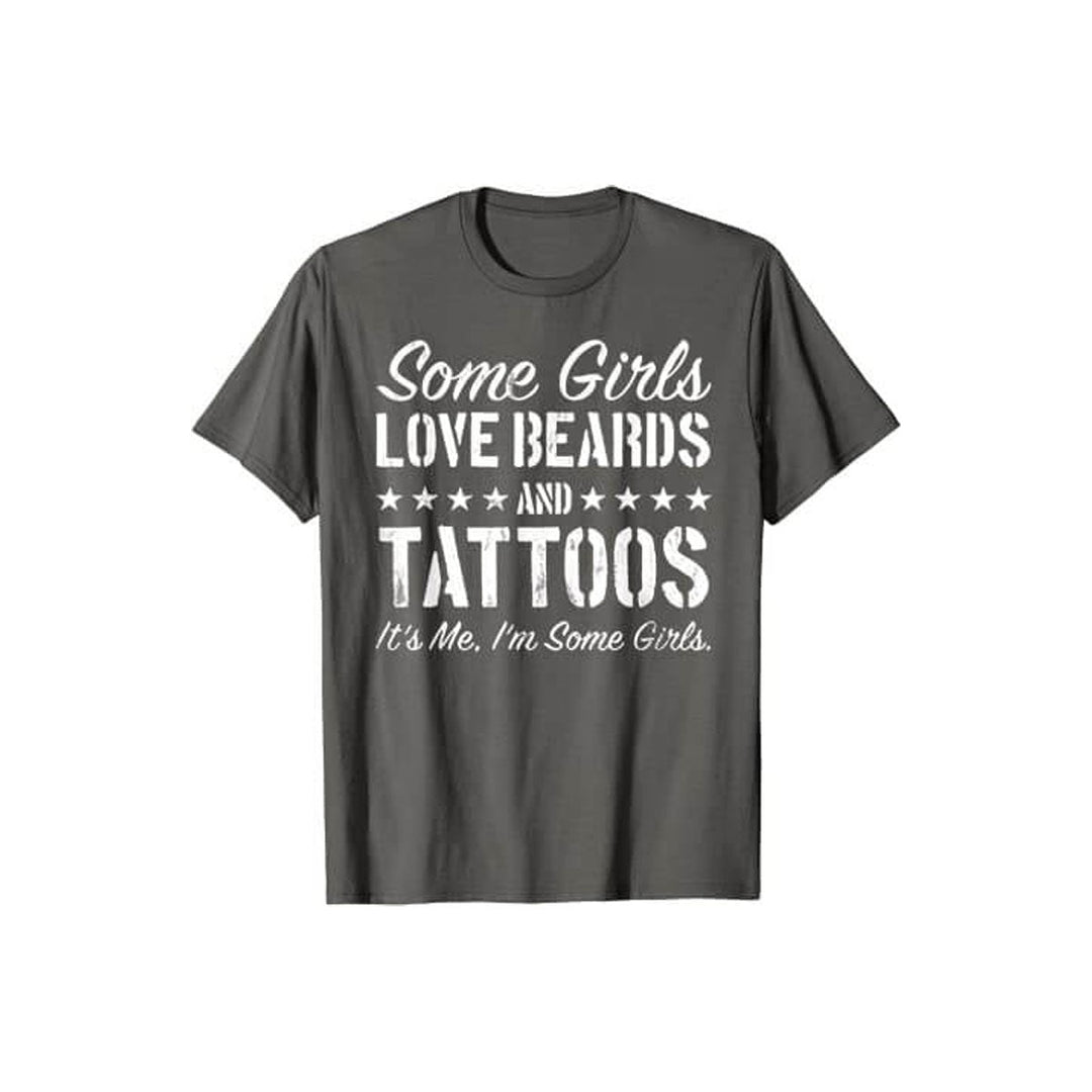 Unik damtshirt, "Älskar Skägg & Tatueringar", för kvinnor som gillar tatueringar och skäggmode.