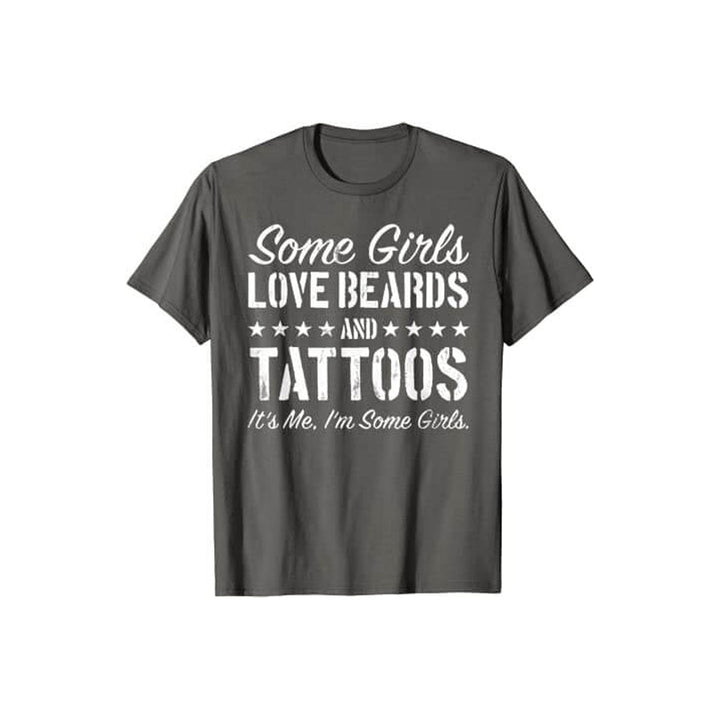 Unik damtshirt, "Älskar Skägg & Tatueringar", för kvinnor som gillar tatueringar och skäggmode.