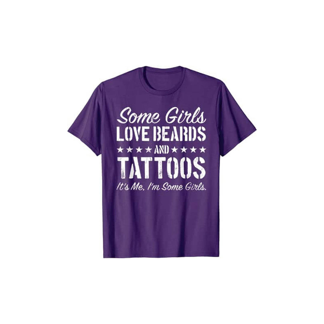 Presentidé: Damtshirt "Älskar Skägg & Tatueringar". Stilrent mode och unika kvinnokläder för dig.