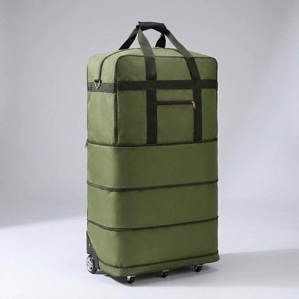 Expanderbar och fällbar resväska för flexibel packning, perfekt som handbagage eller weekendväska.