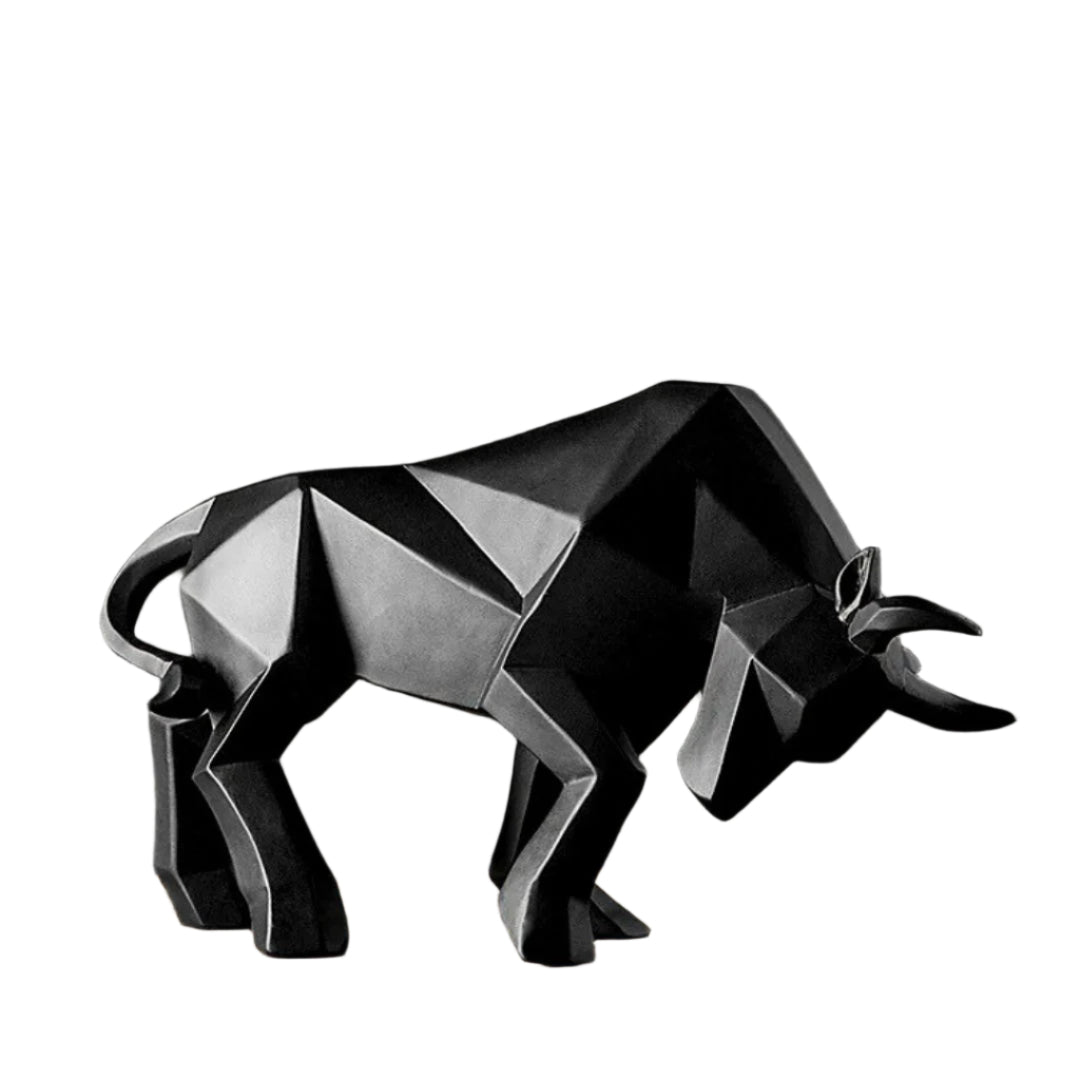 Svart geometrisk skulptur för modern inredning. Abstrakt konstverk som elegant hemdekoration eller kontorsdekor.