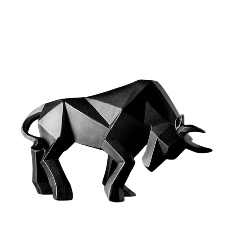 Svart geometrisk skulptur för modern inredning. Abstrakt konstverk som elegant hemdekoration eller kontorsdekor.