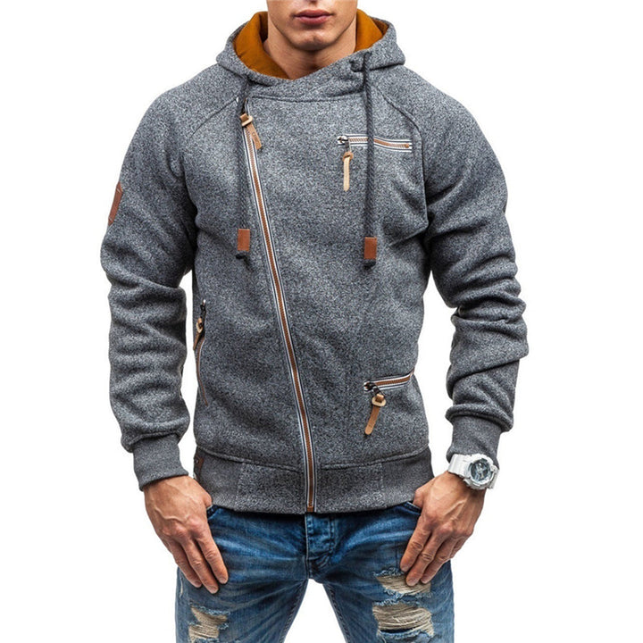 Bekväm ziphoodie för män, mjuk huvtröja med dragkedja idealisk för fritid och vardagsbruk.