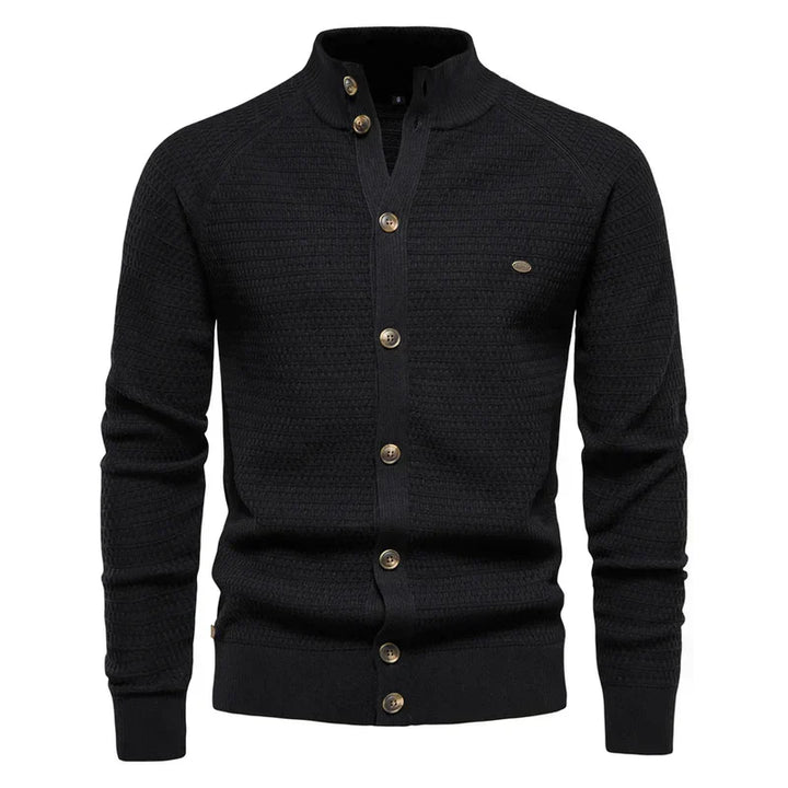 Marinblå herrjacka, mångsidigt ytterplagg. Perfekt för casual och formella tillfällen, elegant design.