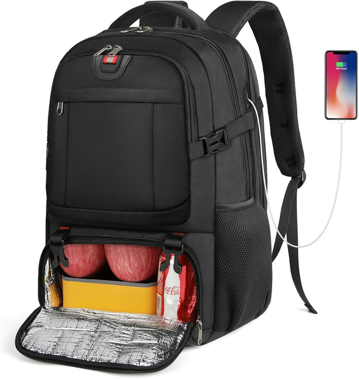 Professionell laptopryggsäck för 17" dator med integrerad USB-port. Välorganiserade fack för affärsbruk.