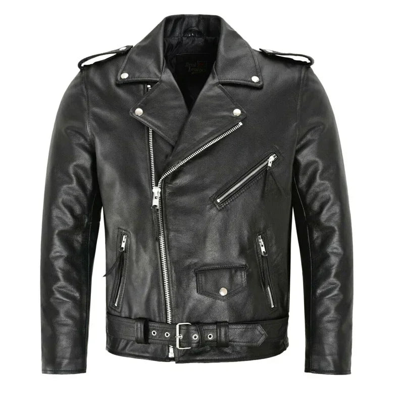 Svart punkrock herrjacka för en rebellisk och modern stil. Perfekt för höst- och vårmode.