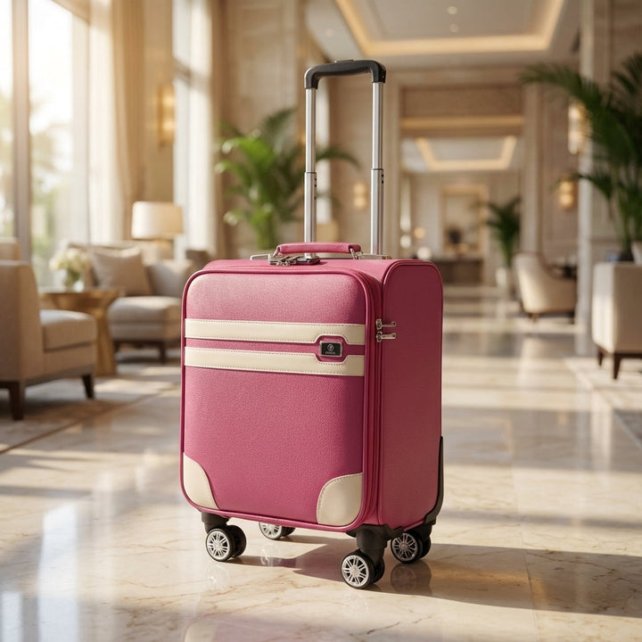Svart Rymlig SpinCabin kabintrolley med spinnerhjul, perfekt lättviktigt handbagage för enkla flygresor.