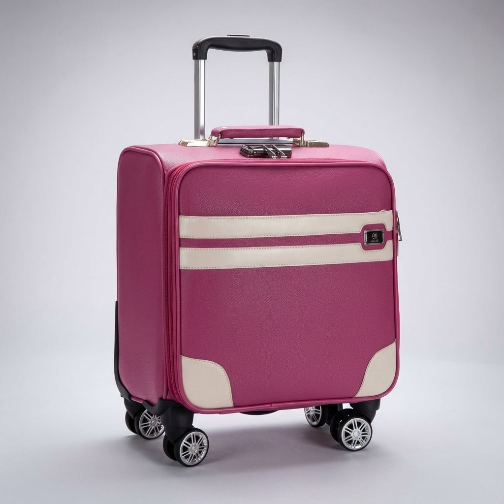 Brun SpinCabin resväska, kompakt weekendresa handbagage med spinnerhjul för smidig transport på resan.