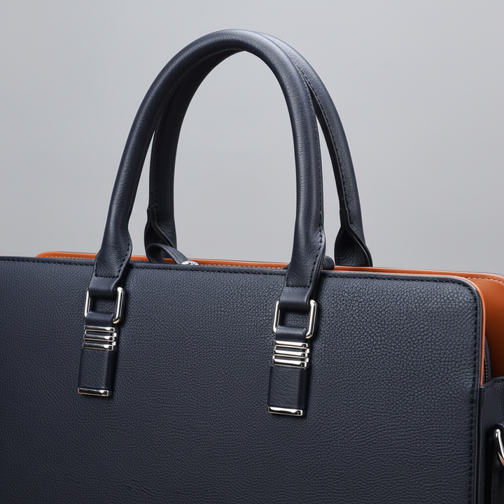 Brun unisex aktväska i premiumläder. Perfekt som laptopväska för jobb, kontor och affärsresor. Stilren design.