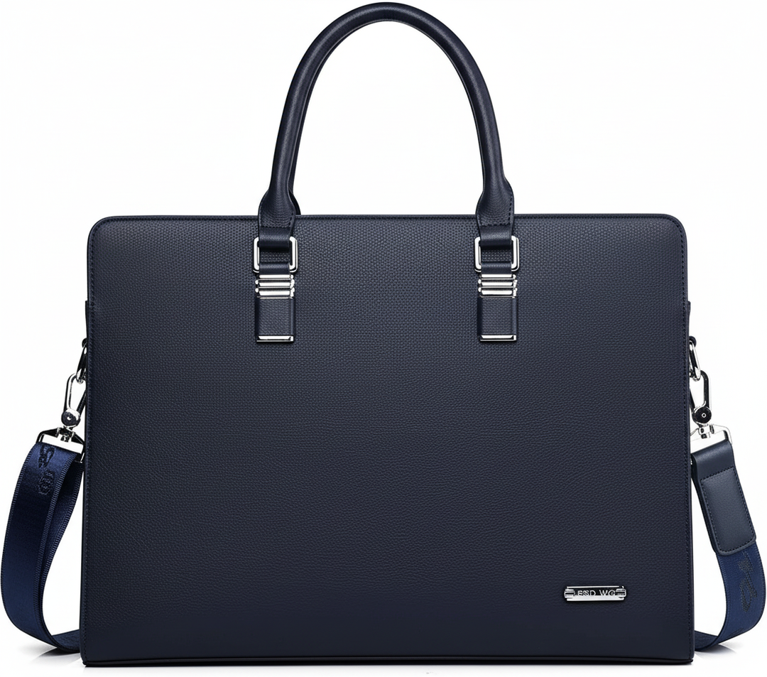 LuxuryCarry: Kvalitativ businessväska i brunt läder. Idealisk som laptopväska för resande proffs med stil.