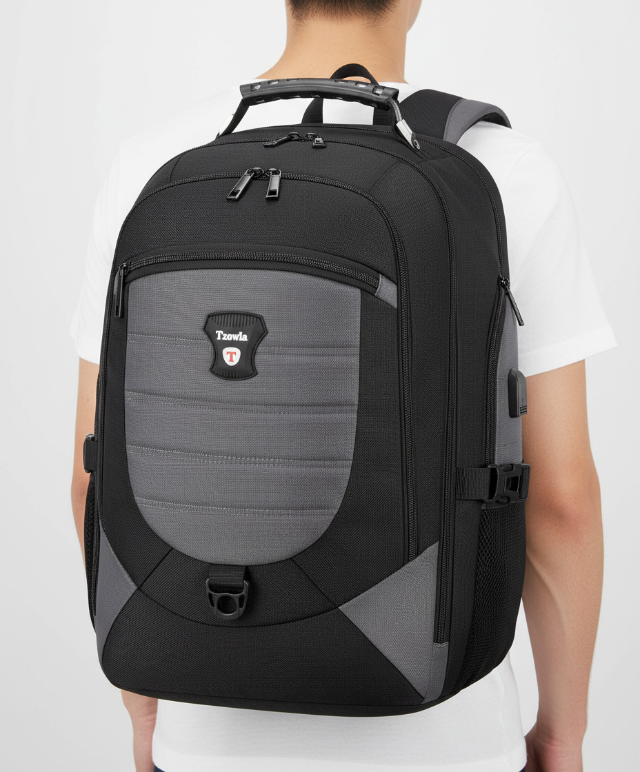 Tech-ryggsäck för laptop, stöldskyddad design. Rymlig unisex datorväska med smarta fack.